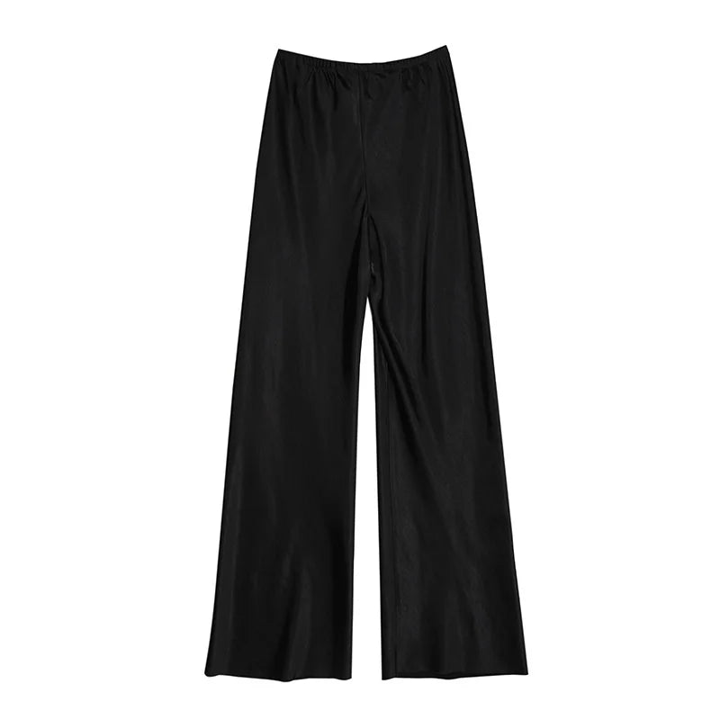 Romani™ | Satin Byxor med Vid Ben