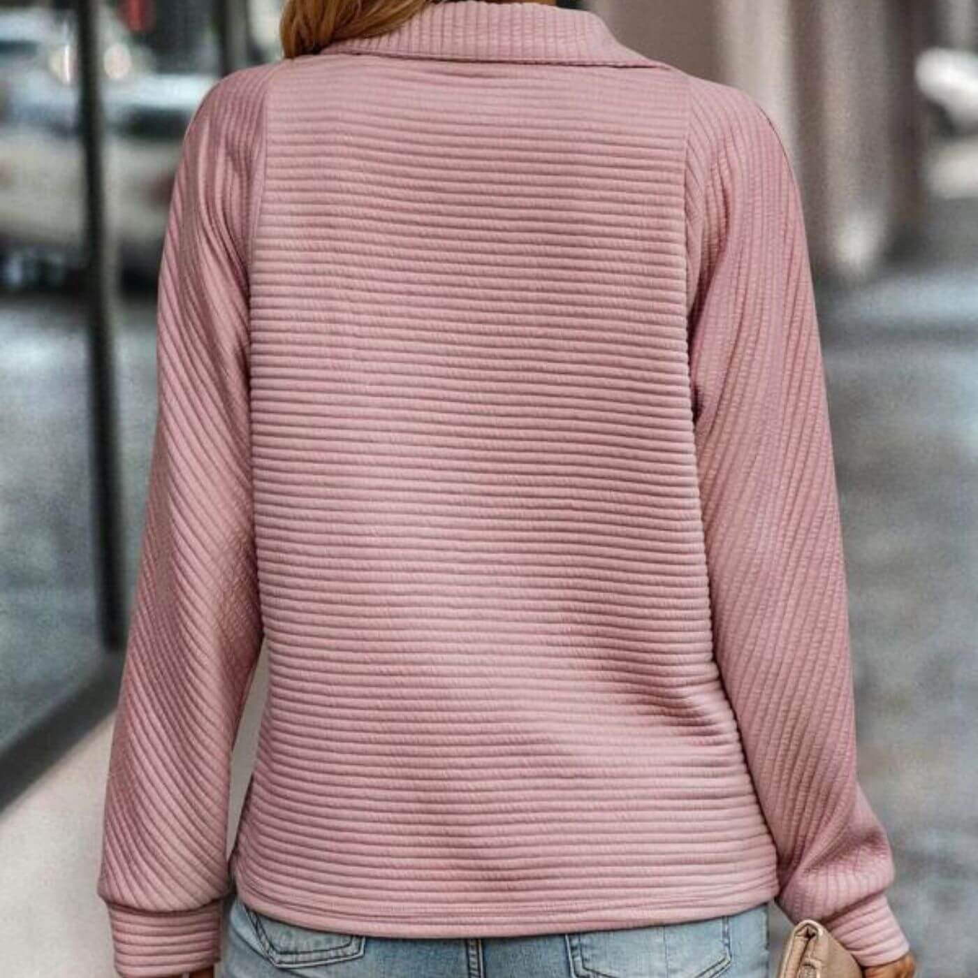 Liora™ | Elegant Dragkedjetröja med V-hals
