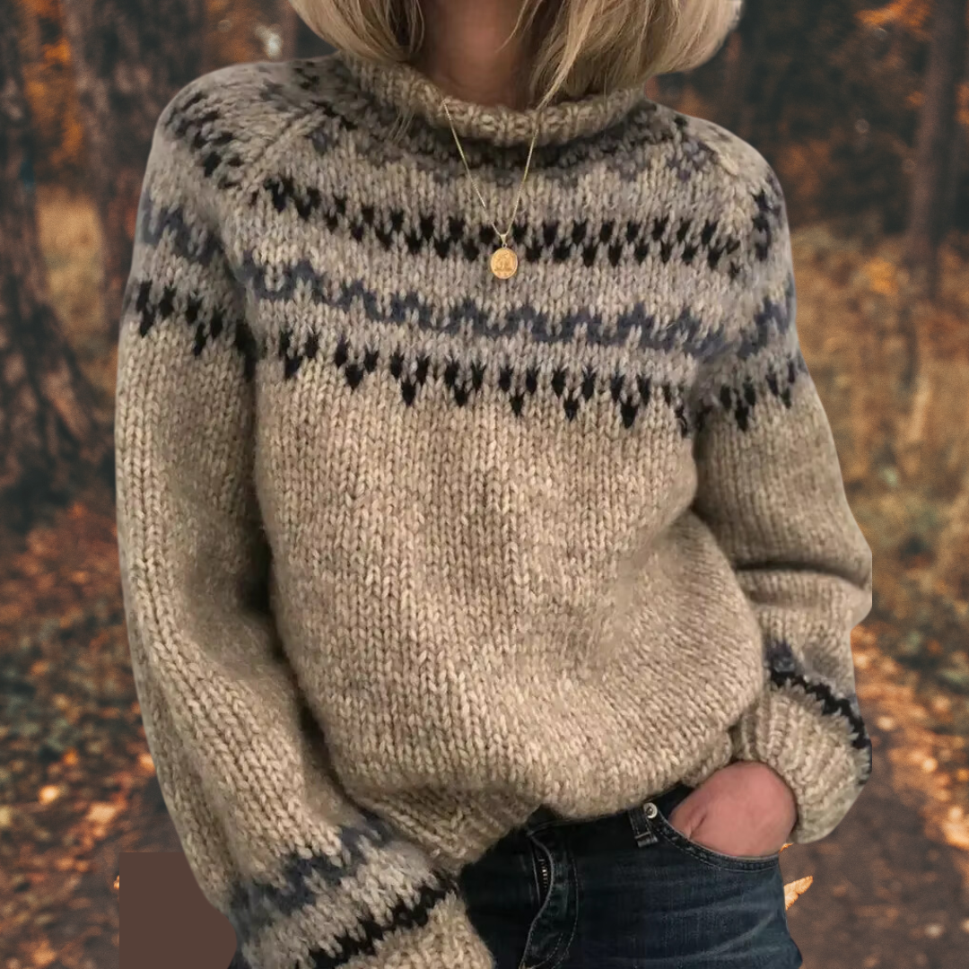 Liora™ | Dam Nordic Stickad Tröja