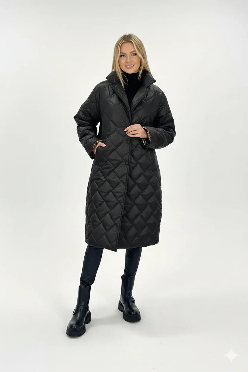 Ella™ | Dubbelvävd jacka med panterprintfoder