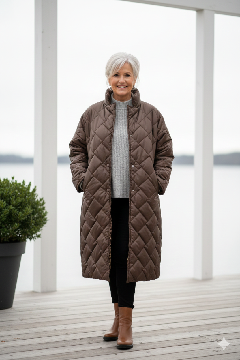 Ella™  | Dubbelvävd jacka med panterprintfoder