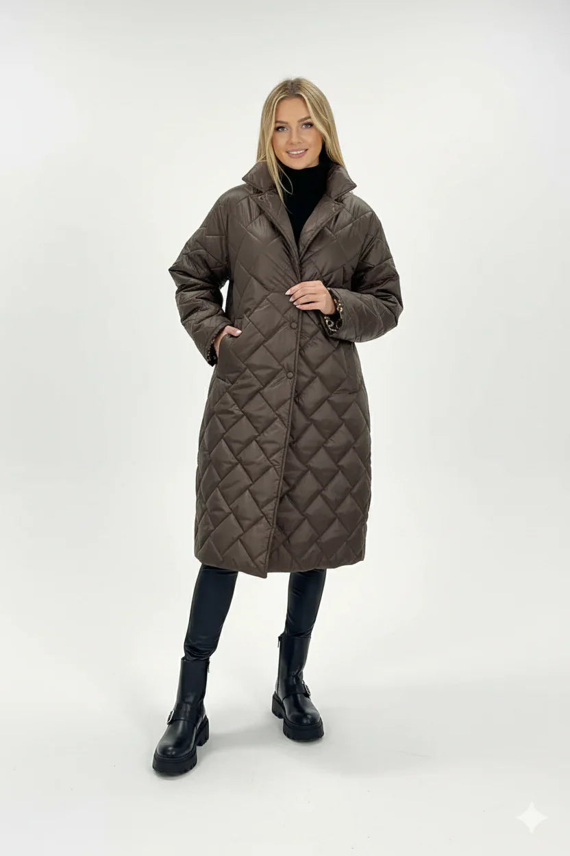 Ella™  | Dubbelvävd jacka med panterprintfoder