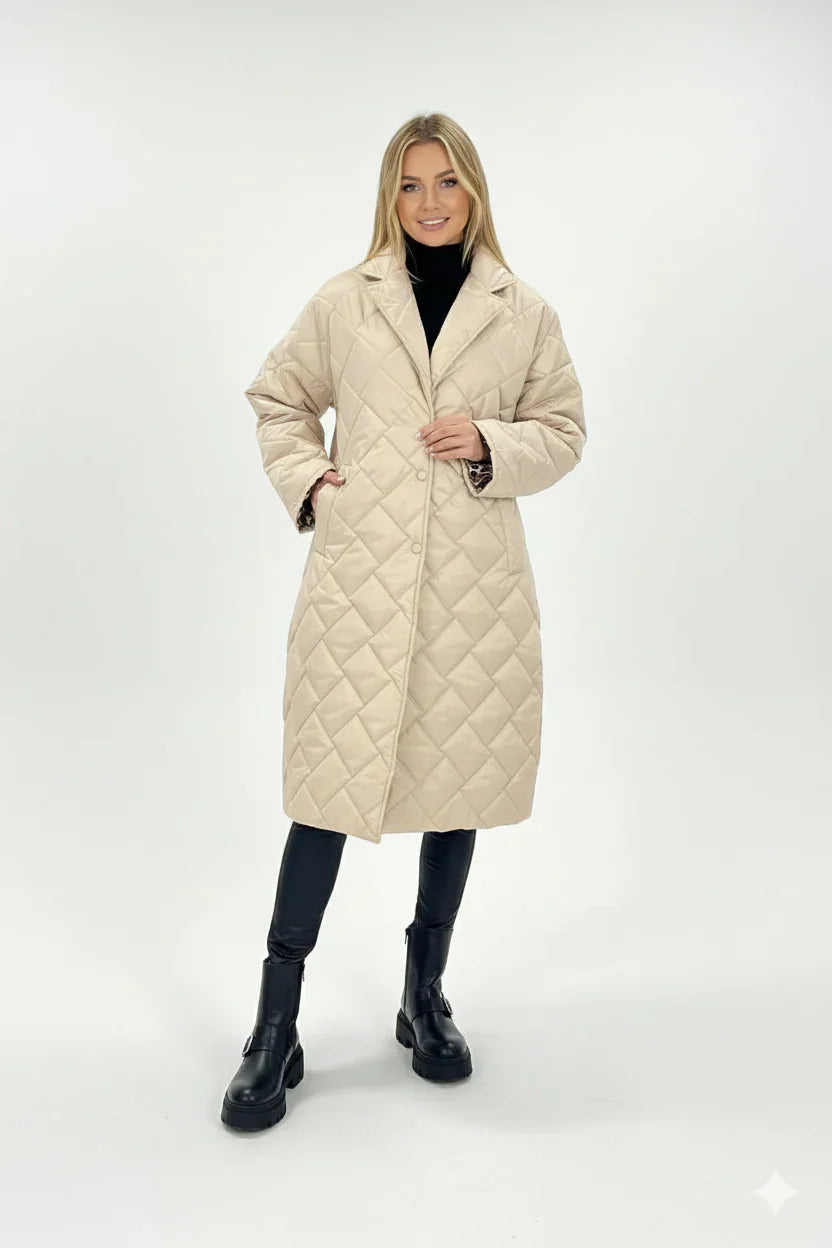 Ella™  | Dubbelvävd jacka med panterprintfoder